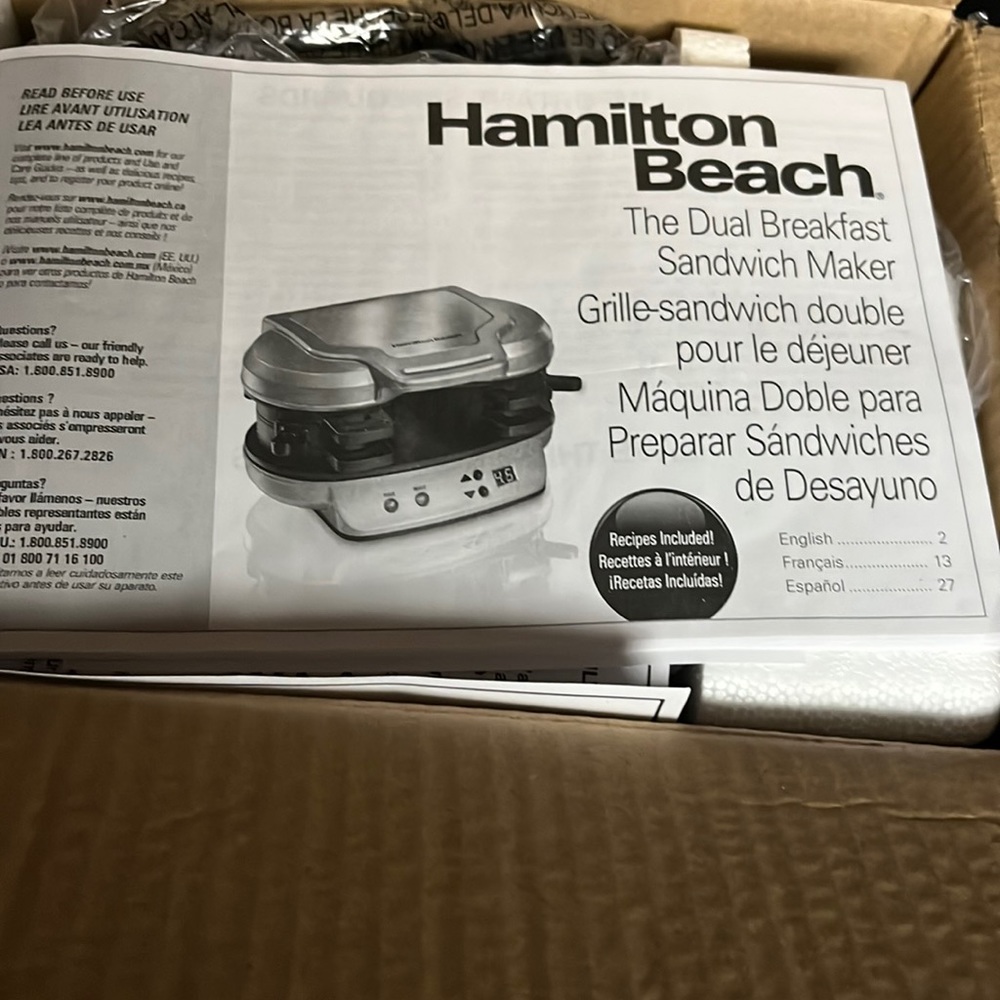 This egg sandwich maker is brand new in the box recipes are included!